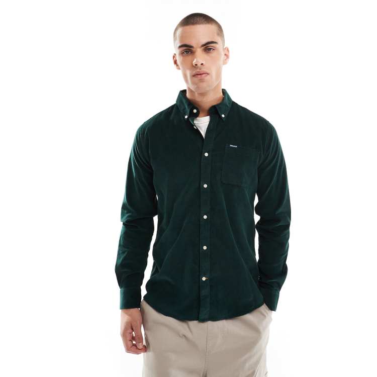 Barbour Ramsey tailored shirt in dark green ASOS