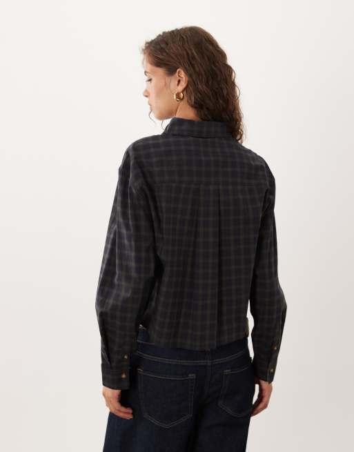 Barbour Ravenshill long sleeve tartan check shirt in navy/green, 4 of 4