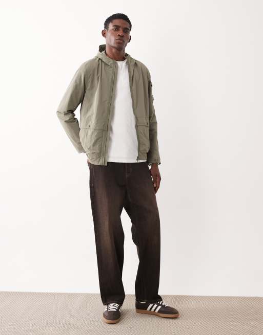 Barbour Re-engineered Argyll showerproof hooded jacket in olive green, 2 of 5