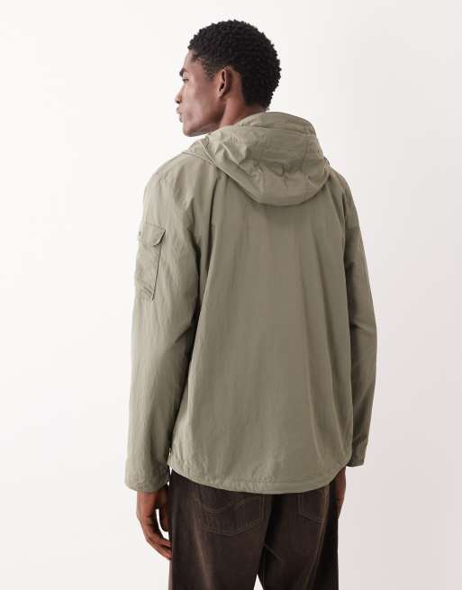 Barbour Re-engineered Argyll showerproof hooded jacket in olive green, 3 of 5