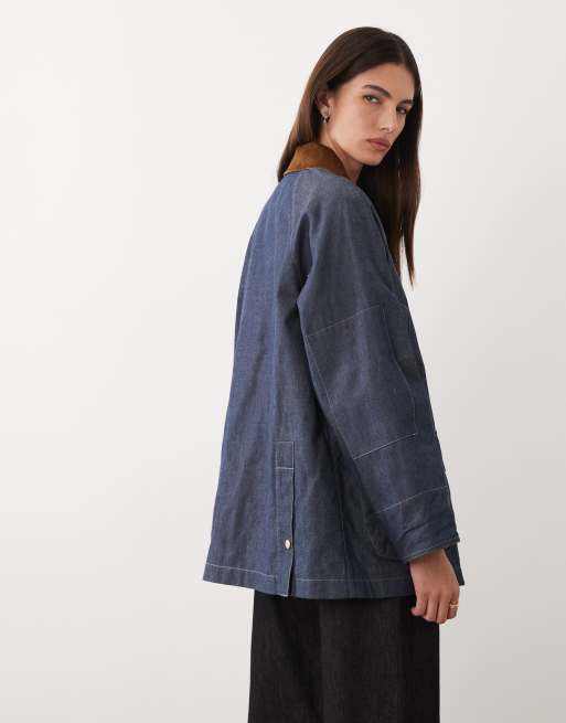 Barbour Re-Engineered Asker funnel neck jacket in blue, 3 of 4