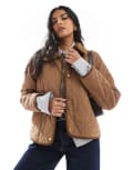 [Barbour] Barbour Re-engineered Emilia quilt jacket in brown 18 sky dress tartan