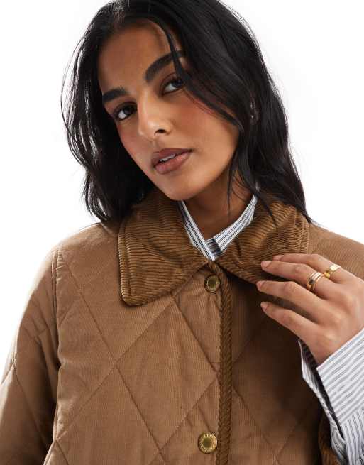 Barbour Re-engineered Emilia quilt jacket in brown, 3 of 4