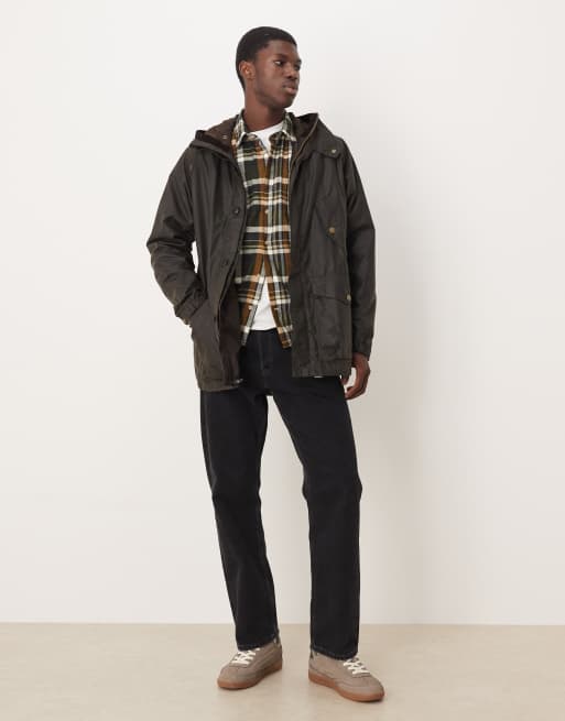 Barbour Re-engineered Endurance mountain wax parka in olive green