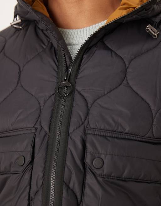Barbour Re-engineered hooded spey quilted jacket in black - BLACK, 5 of 5