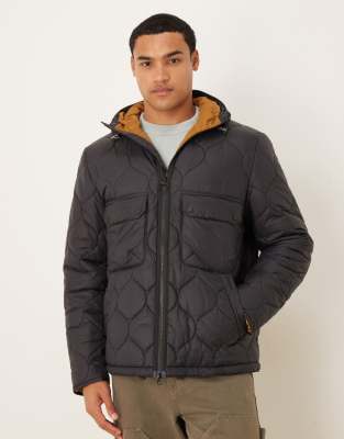 Barbour Re-engineered hooded spey quilted jacket in black