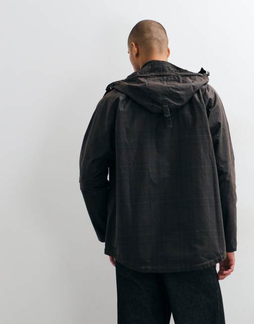 Barbour Re-engineered Keiss tartan check wax parka jacket in green, 4 of 5