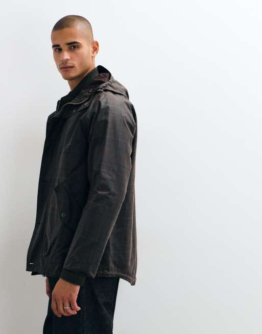 Barbour Re-engineered Keiss tartan check wax parka jacket in green, 5 of 5