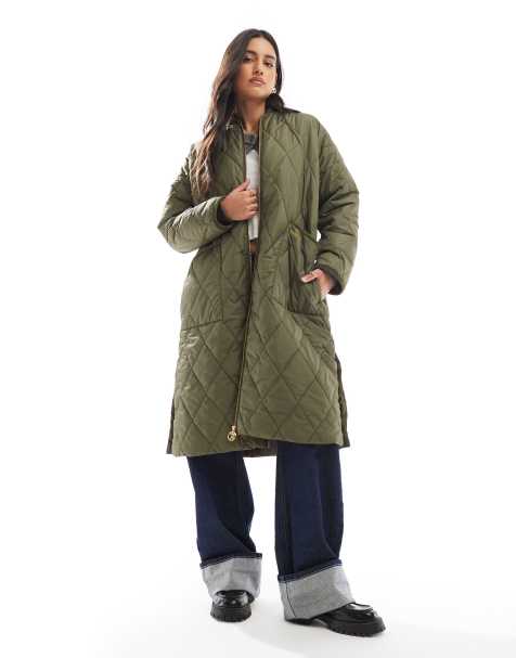 Barbour Re-engineered Rhea quilted jacket in deep olive - view 1