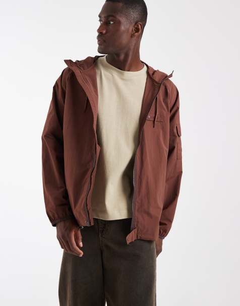 Barbour Re-Engineered showerproof jacket in brown - view 1
