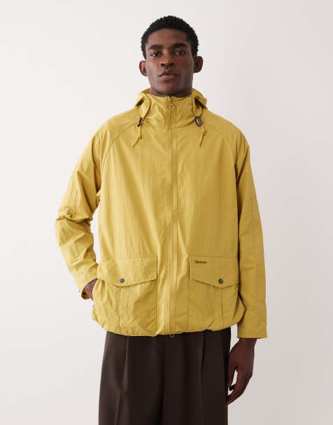Barbour Re-engineered Wading hooded toggle jacket in golden yellow - view 1