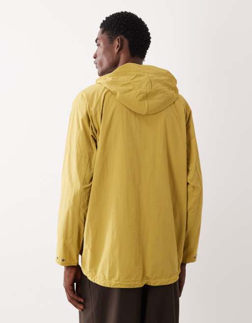 Barbour Re-engineered Wading hooded toggle jacket in golden yellow, 3 of 5
