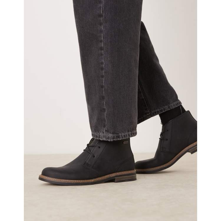 Barbour Readhead chukka leather boots in black ASOS