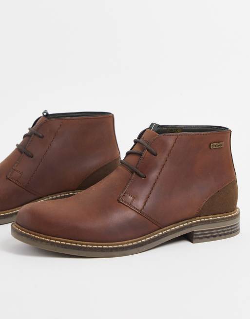 Barbour – Readhead – Sznurowane skórzane botki w kolorze jasnobrązowym