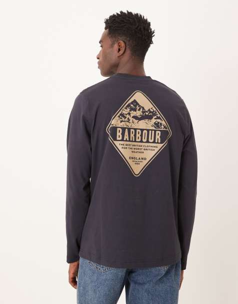 Barbour Redford long sleeve relaxed t-shirt in dark navy - view 1