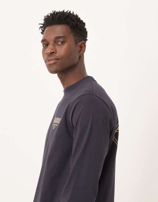 Barbour Redford long sleeve relaxed t-shirt in dark navy, 4 of 5