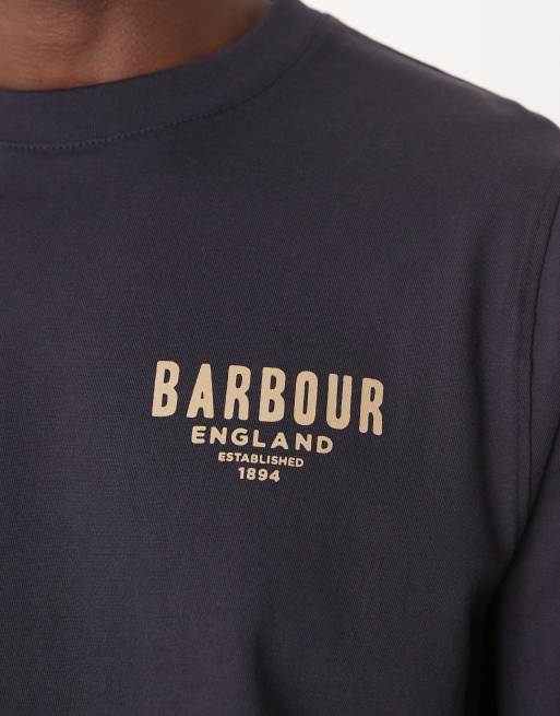 Barbour Redford long sleeve relaxed t-shirt in dark navy, 5 of 5