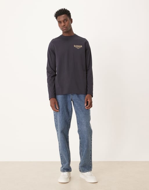 Barbour Redford ls relaxed t-shirt in dark navy - NAVY, 2 of 5