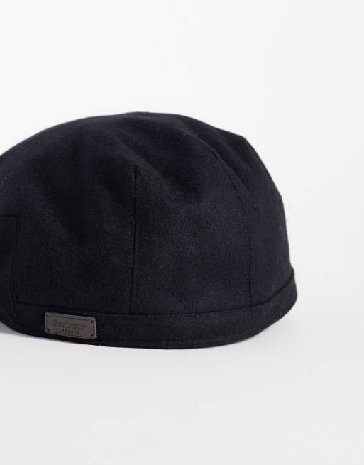 Barbour Redshaw wool blend water resistant flat cap in black, 3 of 3