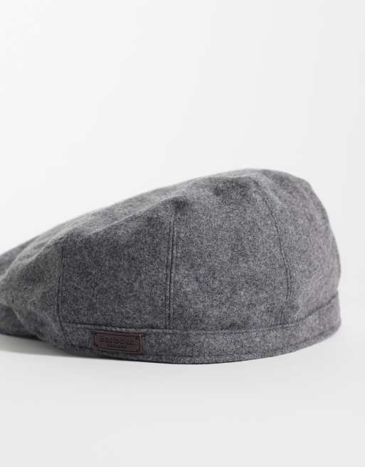 Barbour Redshaw wool blend water resistant flat cap in grey, 2 of 3