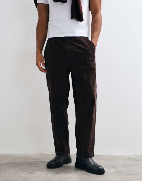 Barbour relaxed fit stretch cord trousers in dark oak - view 1