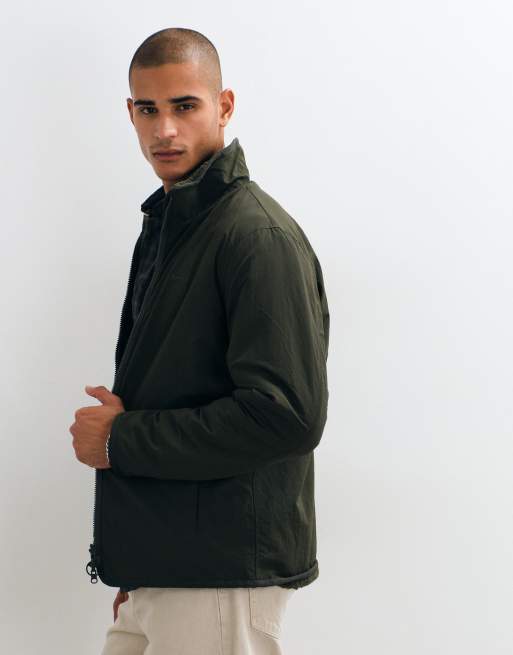 Barbour reversible zip through fleece jacket in sage green, 5 of 5