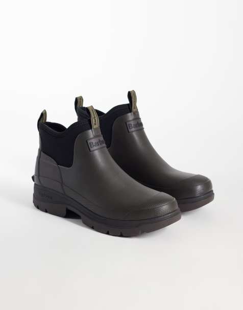 Barbour Ridge ankle welly boots in dark brown - view 1