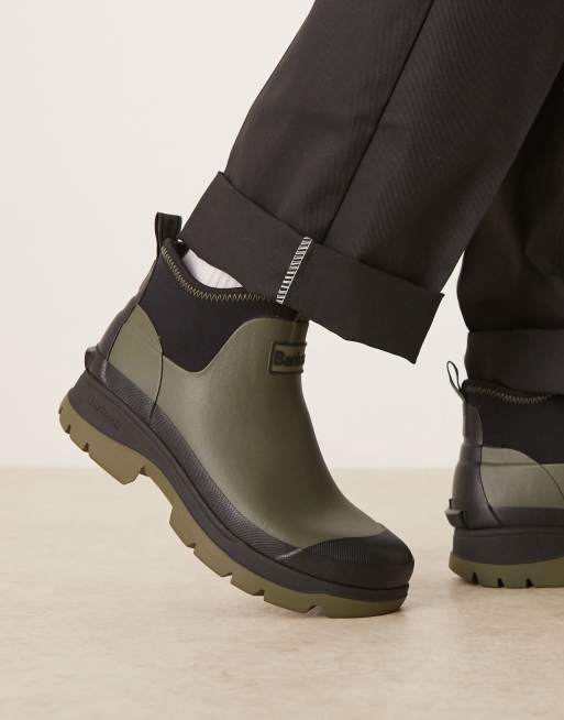 Barbour Ridge short gumboots in uniform green, 3 of 4