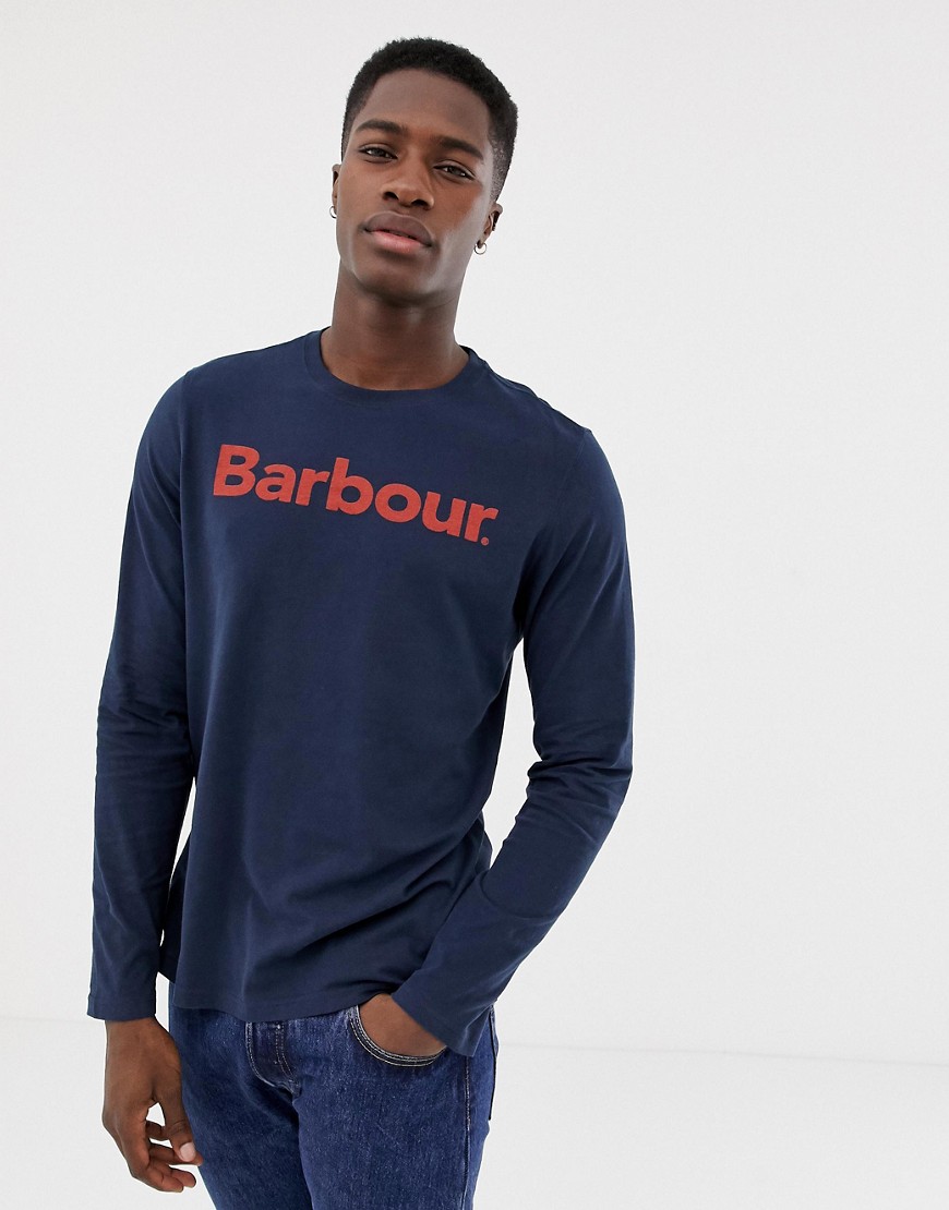 Barbour - Roanoake - T-shirt met lange mouwen en logo in marineblauw