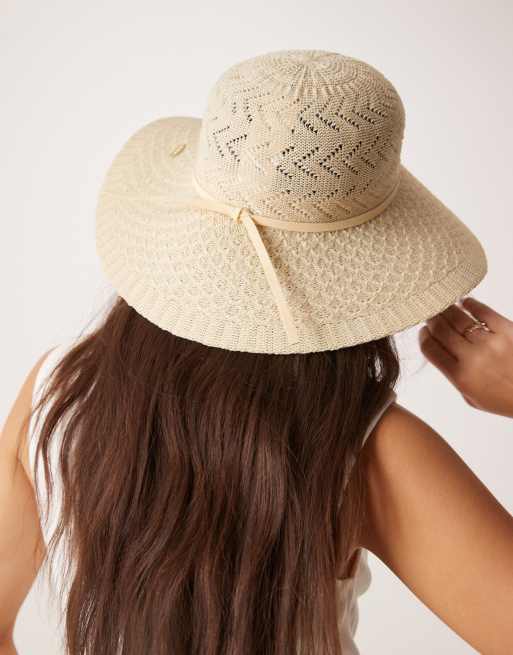 Barbour Cream and Tan Sun Hat with Wide Brim UVA+UVB protection from the sun Women main image 4