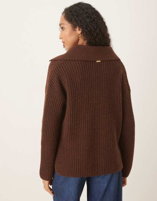 Barbour Robyn knitted jumper in vicuna , 3 of 4