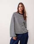 [Barbour] Barbour Robyn sweatshirt in dark navy stripe 16 Dark navy stripe