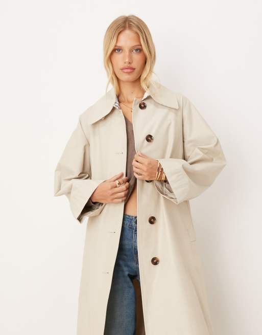 Barbour Robyn trench showerproof in mist/hessian tartan ASOS - Main Image
