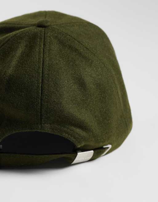 Barbour Roker wool blend cap with tartan check peak in green, 3 of 3