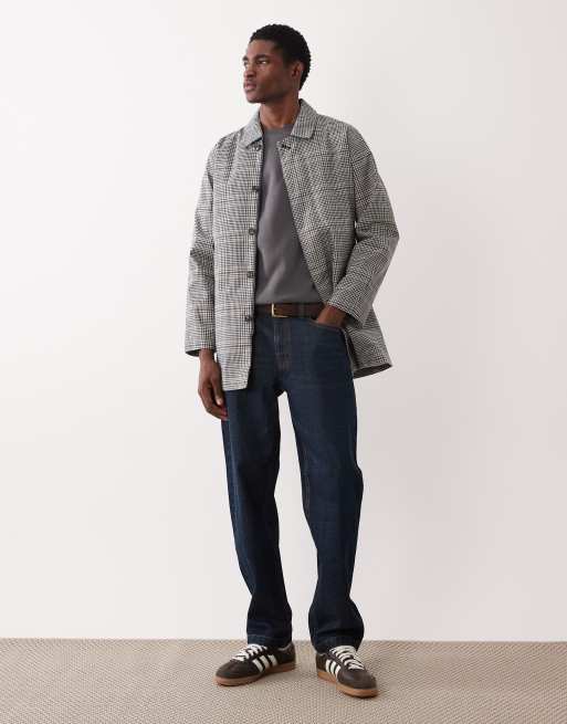Barbour Rokig heritage check waterproof mac jacket in black and