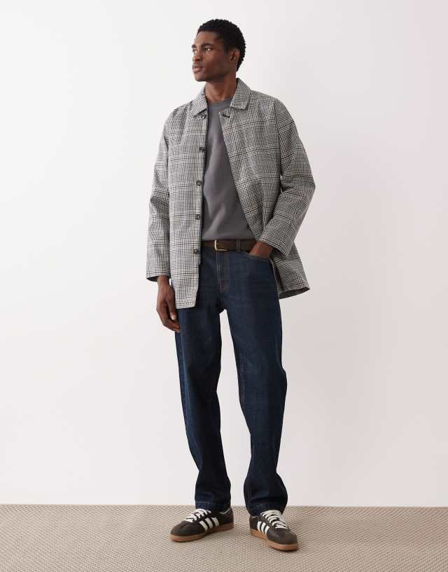 Barbour Rokig heritage check waterproof mac jacket in black and