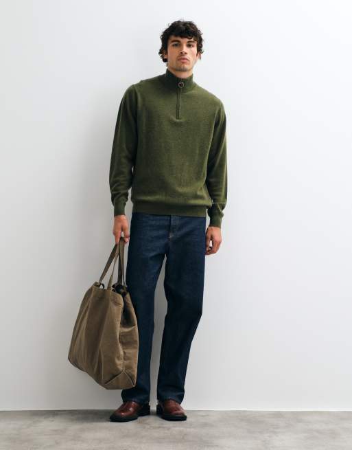 Barbour Ronson knitted half zip sweatshirt in green, 2 of 5