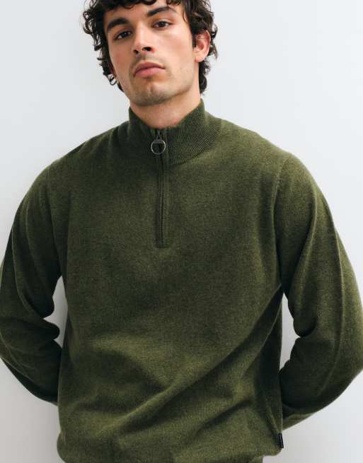 Barbour Ronson knitted half zip sweatshirt in green, 3 of 5