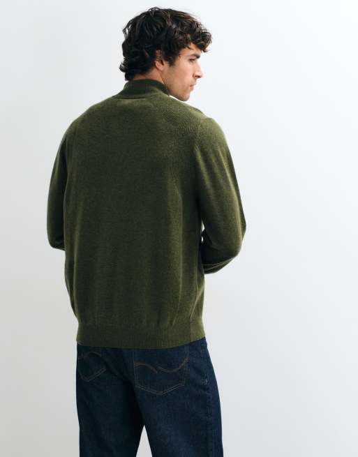 Barbour Ronson knitted half zip sweatshirt in green, 4 of 5