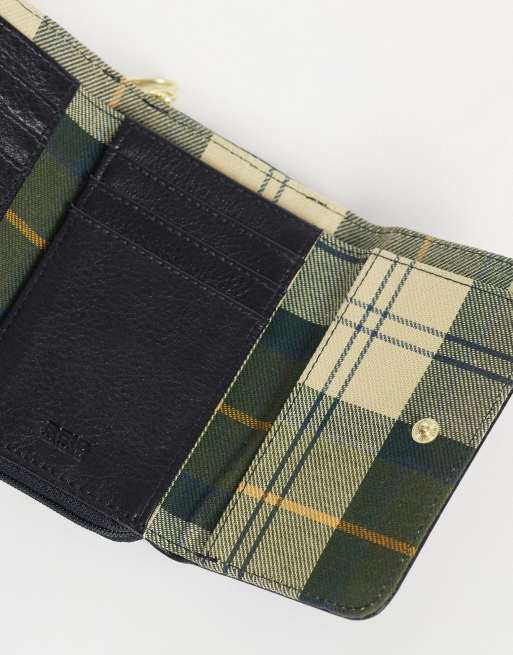 Barbour Rosa leather tartan check purse in black, 4 of 4