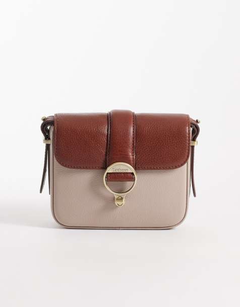 Barbour Rosa mini leather crossbody bag in brown - view 1