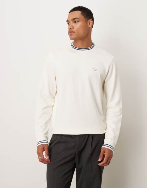 Barbour Rosford crew neck sweatshirt in whisper white - view 1