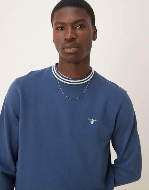 Barbour rosford crewneck sweatshirt in dark denim - view 1