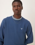 [Barbour] Barbour rosford crewneck sweatshirt in dark denim-Blue Chest 49 Dark Denim