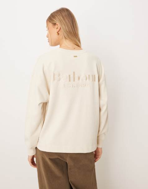 Barbour rosie logo sweatshirt in ecru - view 1