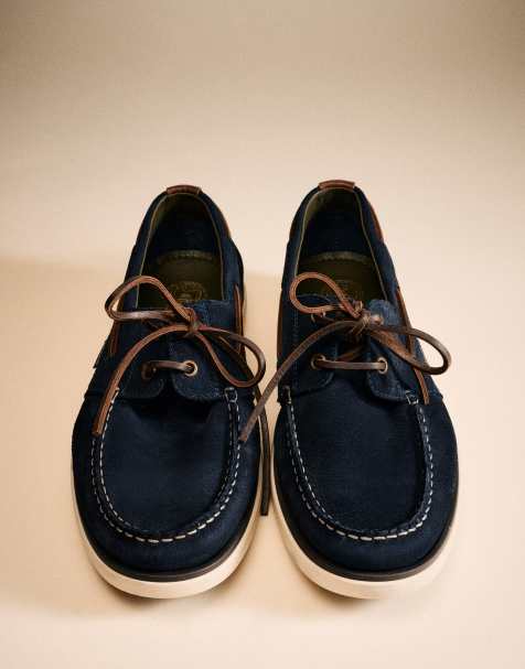 Barbour Rothley suede boat shoes in navy - view 1