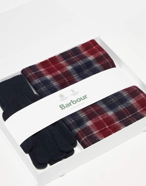 Barbour – Rött och blått, skotskrutigt gåvoset med halsduk och handskar, 2 av 4