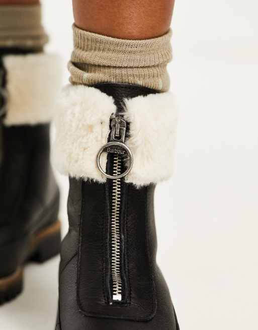 Fur lined outlet leather ankle boots