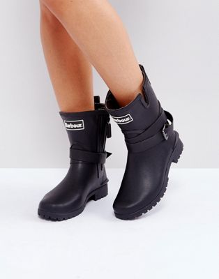 Barbour Rubber Biker Boot with Buckle 