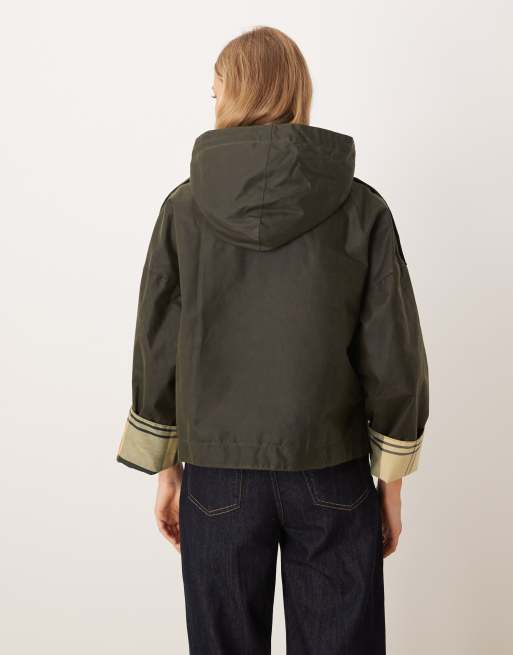 Barbour Ryedale wax hooded jacket in olive, 4 of 4